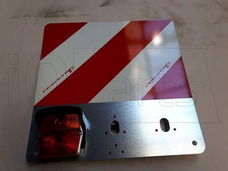 warining sign HINTEN 423X423 TYP1 DIN11030